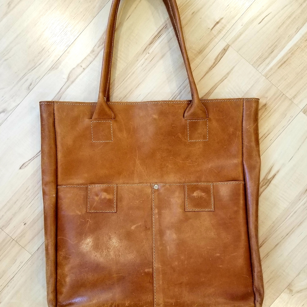 Leather Shoulder Tote Shopper Magnolia Handbag